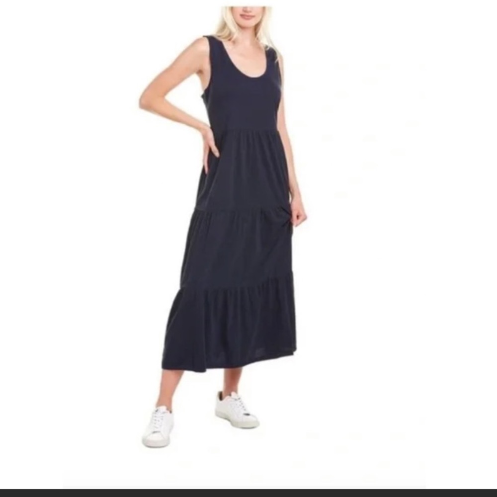 JCrew Tiered Maxi Dress Navy XS